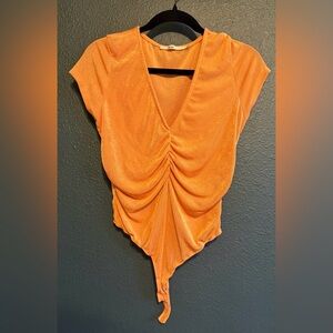 Orange Ruched Top | francescas | medium